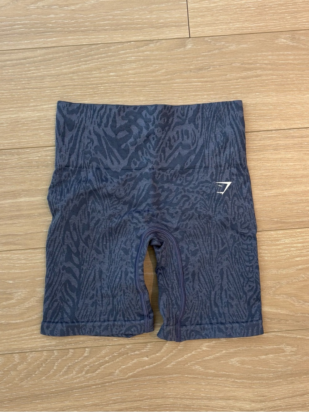 Gymshark Navy Animal-Print Seamless High-Waist Biker Shorts